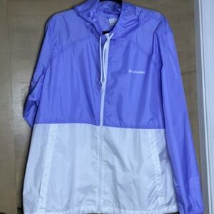 Columbia Lavender and White Windbreaker Jacket